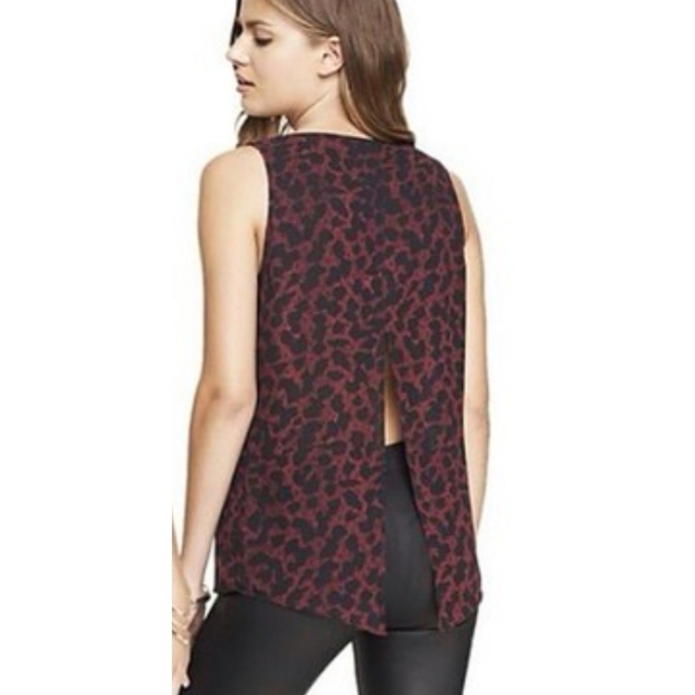 Express Animal Print Open Split Back Tank